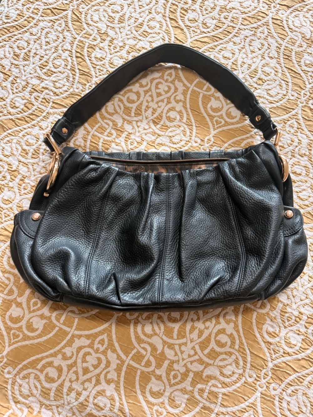b makowsky Black Leather Shoulder Bag